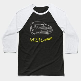 Mercedes W210 front simple sketch grey yellow Baseball T-Shirt